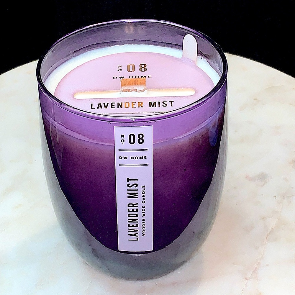 DW HOME CANDLE LAVENDER MIST NO 8 WOODEN WICK RICHLY SCENTED 15.4oz